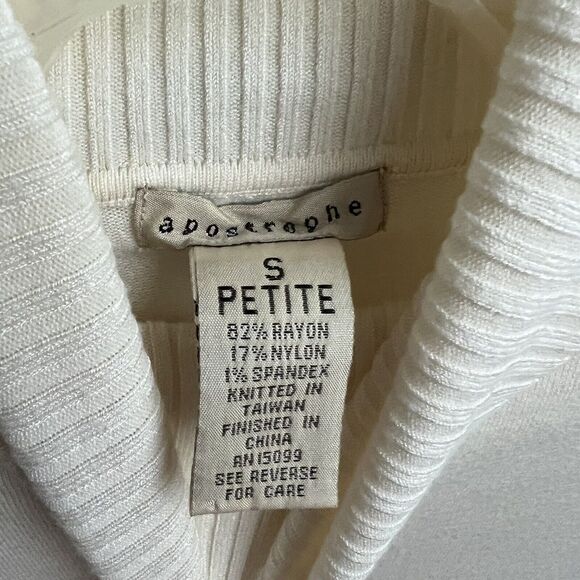 Apostrophe Vintage Ivory/Cream Super Soft Turtleneck Long Sleeve Sweater SP - Picture 3 of 3